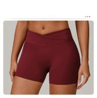 Conjuntos de Yoga de 2 uds., trajes de entrenamiento de realce para mujer, trajes de gimnasio, sujetador corto de cintura alta, pantalones cortos acampanados, trajes para Fitness y correr - details 3