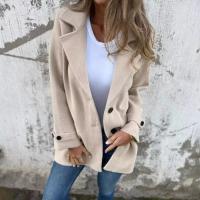 Otoño Invierno abrigos de lana para mujer casual cuello vuelto chaqueta abrigo señora - details 1