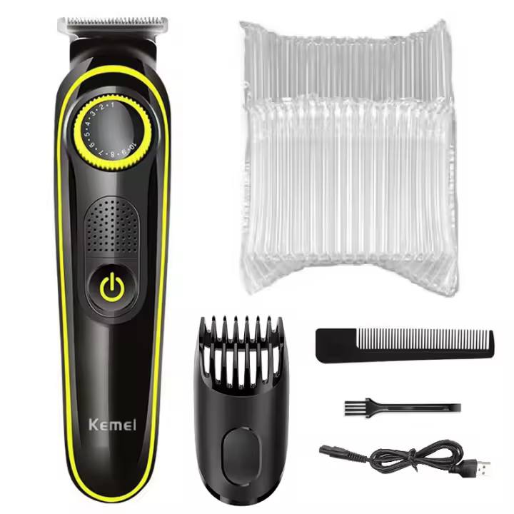 Kemei-recortador de barba facial ajustable para hombres, cortadora recargable, cortadora de pelo eléctrica, hine - 1