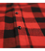 Camisas de franela a cuadros rojas y negras de gran tamaño para hombre, chaqueta camisera 100% de algodón para primavera y verano, 2021 - details 20
