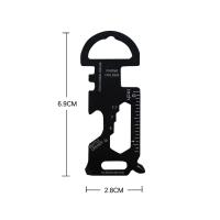 Llave de Camping Accesorios Herramientas al Aire Libre en Acero Inoxidable Clip de Carabiner Abrebotellas Llavero Anillo Multifuncional Card Tool - details 10