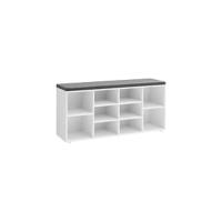 Puff Almacenaje, Banco con 2 Bisagras de Seguridad, Baúl, Zapatero, Estilo Moderno, 40 x 76 x 48 cm, para Pasillo Dormitorio Salón, Blanco LHS11WT - details 8