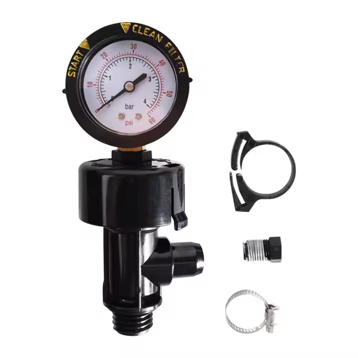 Válvula de alivio Manual de alto flujo, conjunto de válvula Manual de alivio de aire con manómetro para filtro de piscina y Spa, 98209800 - 1