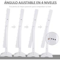Joyero con 20 Luces LED Armario Joyero Reclinable con Guardajoyas Anillos Pendientes Collares Cerradura y Llaves 40x37x146 cm Blanco - details 5
