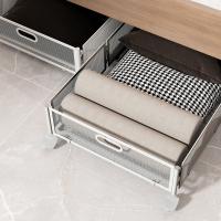 Contenedores de almacenamiento debajo de la cama de gran capacidad con ruedas, contenedores de almacenamiento de ropa para edredón de Metal, plegables con asas - details 3