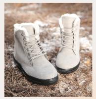 Botas de nieve cálidas antideslizantes para mujer, botines impermeables al aire libre, zapatos de senderismo de piel, zapatillas de felpa con cordones, Invierno - details 18