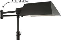 Base de pie ajustable para lámpara o faro SArm de 54 pulgadas de alto, luz descendente brillante de metal oscuro para sala de estar - details 3