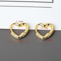 Asistente - Pendientes de plata de ley con forma de corazón, simples pero hermosos, perforaciones redondas, joyas con hebillas para las orejas - details 0