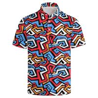 Polo hawaiano 3D para hombre, camiseta informal VIE con estampado colorido, manga corta con botón en el cuello - details 7