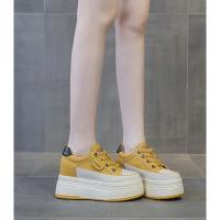 Zapatos de cuero genuino de vaca de 9cm Plataforma de zapatillas para mujer, tacones altos, estables para correr - details 33