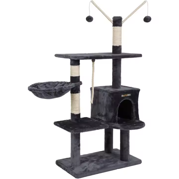 Árbol para Gatos Rascador con nidos Plataformas Bolas de Juego Gran Base 134 cm PCT35G - 1