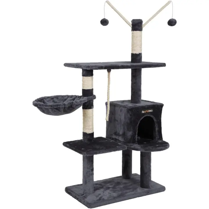 Árbol para Gatos Rascador con nidos Plataformas Bolas de Juego Gran Base 134 cm PCT35G - 1