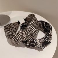 Diademas Vintage a cuadros para niña y mujer, bandanas antideslizantes de lado ancho, cinta para el pelo de rejilla, diadema con nudo, envoltura para la cabeza coreana - details 7