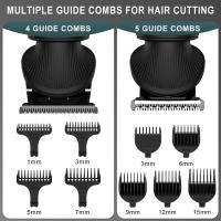Hatteker-cortadora de pelo todo en uno para hombre, máquina de corte de pelo eléctrica intercambiable con 7 cuchillas, recargable por USB - details 2