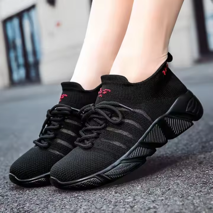 Zapatos vulcanizados de verano para hombre, par de calcetines, calzado deportivo informal para hombre y mujer, calzado para correr al aire libre, zapatos de malla de suela gruesa, zapatillas de deporte para mujer - 1