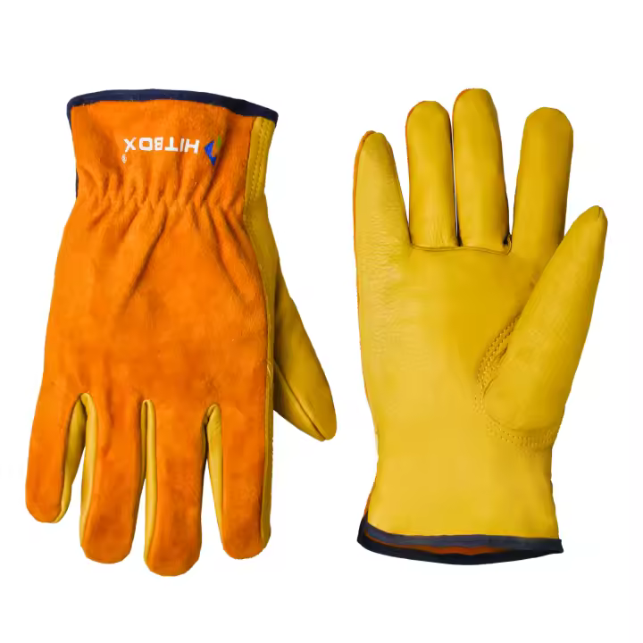 Hitbox-guantes de cuero para soldadura, herramienta de protección de muñeca elástica multifuncional para trabajo pesado, corte y jardinería - 1