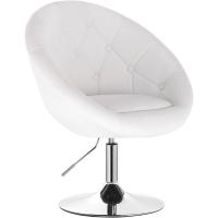 Taburete de Bar de Acero Cromado Taburete Bajo de Silla de Bar Taburete de Conferencia de Peluquería Taburete de Oficina Blanco BH41ws-1 - details 0