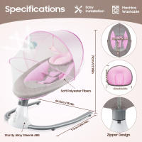 Balancín para bebé, electrónico, mecedora Bluetooth, columpio para con música USB y juguetes para 0-12meses, 3-12kg - details 8