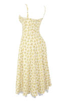 Vestido midi de satén con tirantes finos para mujer, abertura frontal, ahuecado, con bolsillos - details 44