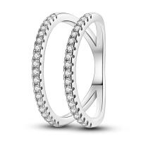 Anillo de Plata de Ley 925, anillo de corazón elevado brillante para mujer, circonita cúbica, estrella, Luna, flor, anillos y joyería de boda, regalos - details 6