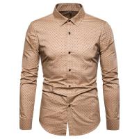 Camisa grande para hombre, estampado perenne, camisa juvenil de lunares de manga larga - details 2