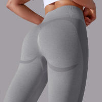 Pantalones Deportivos Sin Costuras para Mujeres Cintura Alta Yoga, Levantamiento de Glúteos, Carreras Ropa de Gimnasio - details 6