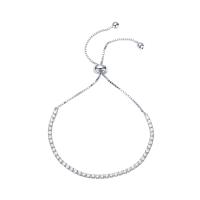 Pulsera de tenis clásica de circonita cúbica chapada en oro de 14 quilates para mujer |   Deslizador ajustable - details 0