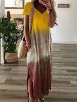Elegante Vestido Largo con Abanico Geométrico de Moda 2025 Cuello en V para Mujeres Talla Grande - details 12