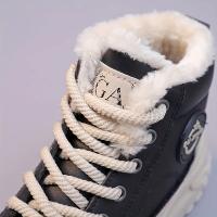 Women Fashion Color Blocking Non-slip Thickened Medium Tube Sneakers Lightweight Lace Up Thick Bottom Warm Snow Boots - details 2