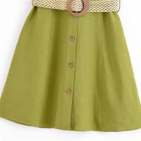 Vestido de diseñador con cinturón sin mangas de color sólido corto simple temperamento 2025 verano nueva ropa de mujer. - details 12