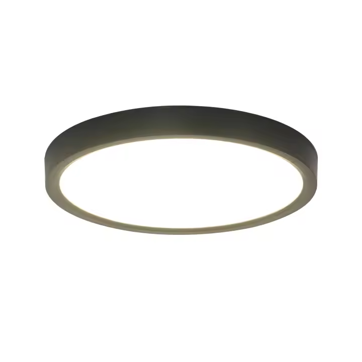 Lámpara LED de techo ultrafina GOECO, diseño circular, color negro, 23x2 cm, luz neutra 4000K, 18W, ideal para exteriores e interiores - 1