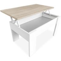 Mesa de Centro Elevable Estilo Blanco con Tapa 90 cm de Ancho x 50 cm de Fondo x 46, 57 cm de Altura Madera - details 0