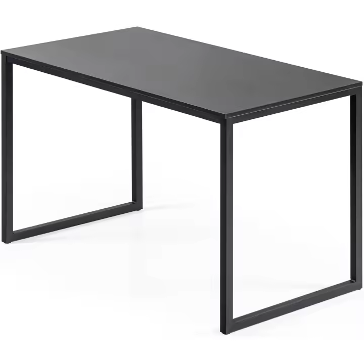 Mesa de escritorio 160x61x74 cm - Mesa de estudio moderna de metal y madera - Mesa de ordenador - Marrón y blanco - 1