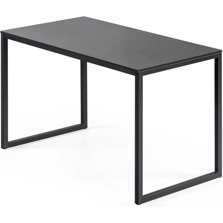 Mesa de escritorio 160x61x74 cm - Mesa de estudio moderna de metal y madera - Mesa de ordenador - Marrón y blanco - 1