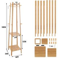 Perchero de Pie de Bambú Colgador de Ropa con Estantes para Bolsas, Sombreros, Zapatos, Canastas de Dormitorio 168x40x40cm - details 4