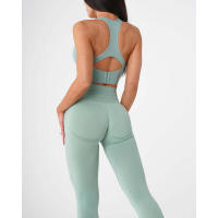 Leggings deportivos de cintura alta para mujer NVG de spandex con pantalones interiores suaves para ropa de gimnasio y fitness. - details 24