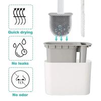 Cepillo De Inodoro Colgante Con Soporte Largo Cepillo De Limpieza De Baño Con Pincel Suave De Silicona Accesorios Ecológicos Para El Hogar - details 1