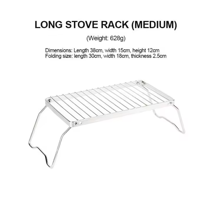 Camping Parrilla de Maple inoxidable, soporte para Estufa de gas, Parrilla para barbacoa al Aire Libre - 1