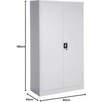 Armario de Archivado de Metal para Oficina 6 Cajones, Barra, Puertas Bloqueables, Acero de Calidad, Mueble de Oficina, Candado de Seguridad, Estanterías Metálicas 180x80x40cm Gris - details 10