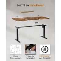 Escritorio de Pié Ajustable en Altura 120x60cm Monitoreo Incluido Armario de Almacenamiento para Hogar y Oficina - details 42