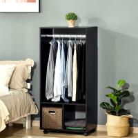 Armario de Ropa con Ruedas Organizador de Ropa de Dormitorio de 120x40x128cm en Negro - details 17
