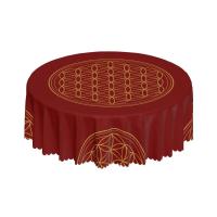 Mantel circular mandala, flor de loto de la vida, impermeable, resistente al aceite, 60 pulgadas, forma geométrica sagrada - details 14