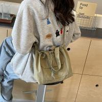 Bolso cruzado con cordón de estilo coreano, bolsa de hombro de gran capacidad, diseño de nicho, ligera y suave, de nailon, de Color sólido, para viaje - details 0