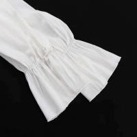 Tossy-minivestido blanco con volantes y cuello en V para mujer, vestido elegante de manga larga con retazos, cintura alta, con cordones - details 4