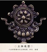 Tesoros Xizang productos emitió por lotes cobre puro ocho adornos budistas tántricos propicios azul antiguo - details 4