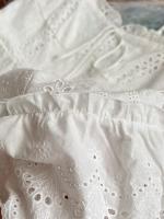 Vestido A-Line de Encaje con Bordado Floral Blanco Versátil para Primavera-Verano-Otoño - details 3