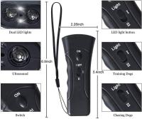 para perros y gatos, dispositivo de entrenamiento antiladridos, entrenador LED ultrasónico con repelente de linterna - details 11