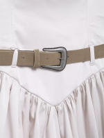 Mini correa SS con cinturón de moda para mujer estilo cuello cuadrado - details 4