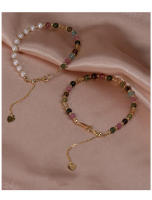 Pulsera de plata de ley versátil y sencilla con perlas de turmalina Natural, estilo INS, regalo para mujer, novia o mejor amiga - details 1