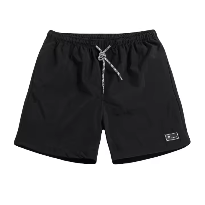 Pantalones cortos casuales de secado rápido de encaje para hombre, color sólido, ropa de playa para surf - 1